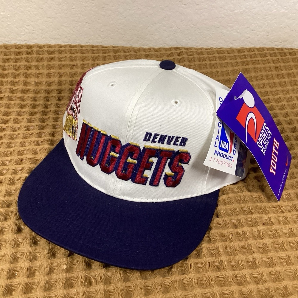VTG NWT YOUTH Kids Vintage 90s Denver Nuggets Laser Sports Specialties Snapback